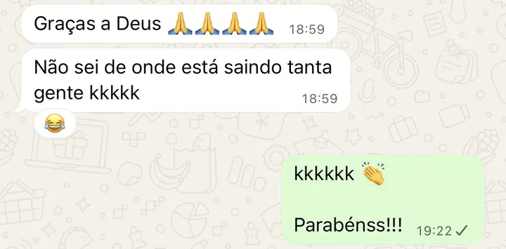 Print de WhatsApp: “Não sei de onde está saindo tanta gente”