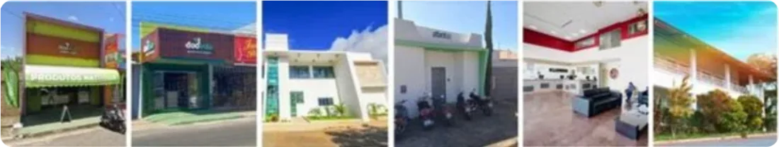 Fachadas dos negócios locais do Isack Wesller